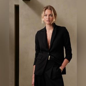 banana republic factory loulou flannel blazer 0 petite